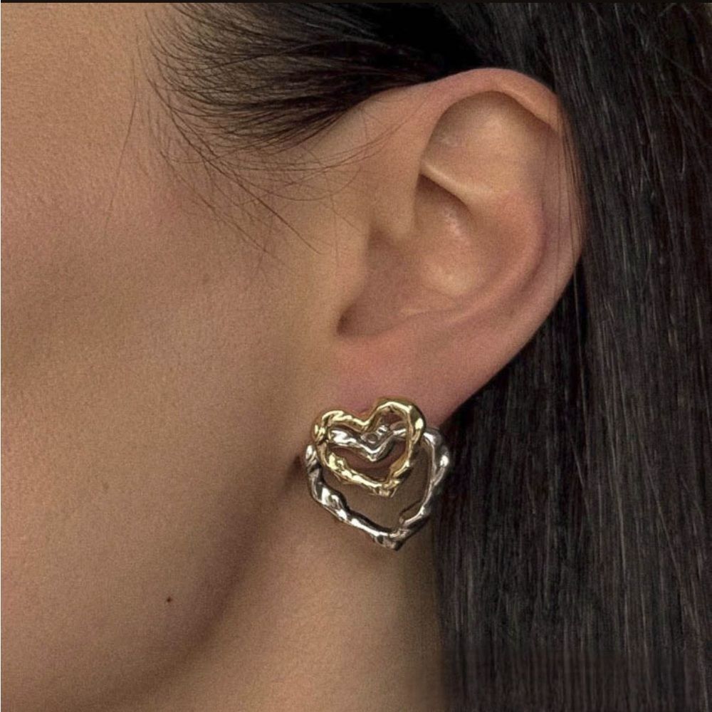 Hammered Heart Earrings N1818